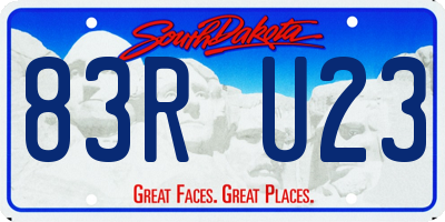 SD license plate 83RU23