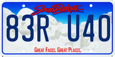 SD license plate 83RU40