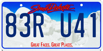 SD license plate 83RU41