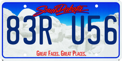 SD license plate 83RU56