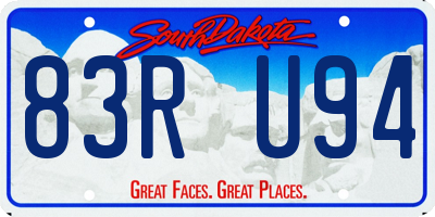 SD license plate 83RU94