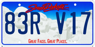 SD license plate 83RV17