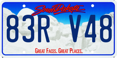 SD license plate 83RV48