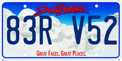 SD license plate 83RV52