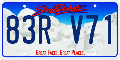 SD license plate 83RV71
