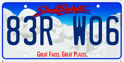 SD license plate 83RW06