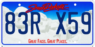 SD license plate 83RX59