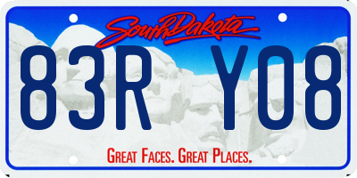 SD license plate 83RY08