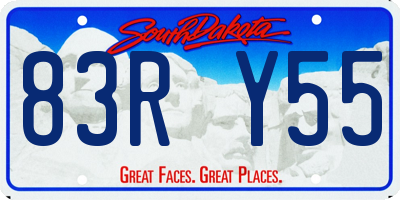 SD license plate 83RY55