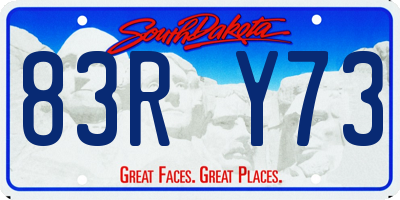 SD license plate 83RY73
