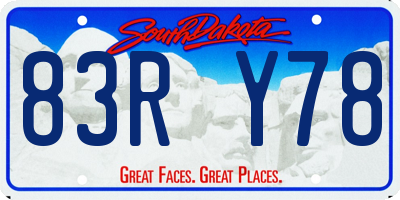 SD license plate 83RY78