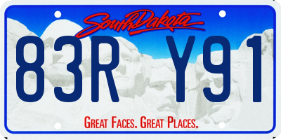 SD license plate 83RY91