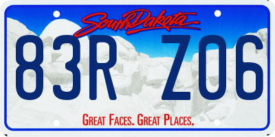 SD license plate 83RZ06