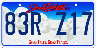 SD license plate 83RZ17