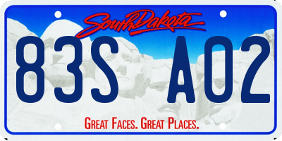 SD license plate 83SA02