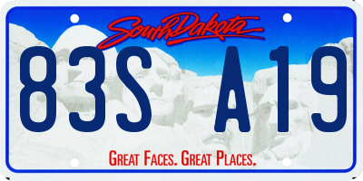 SD license plate 83SA19