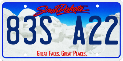 SD license plate 83SA22