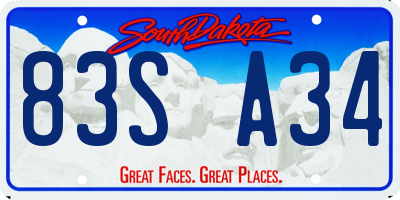SD license plate 83SA34
