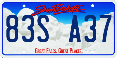 SD license plate 83SA37