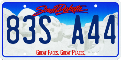 SD license plate 83SA44
