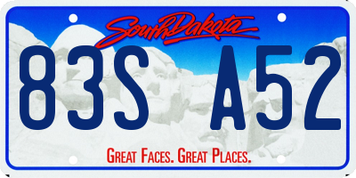 SD license plate 83SA52