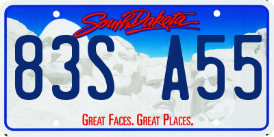 SD license plate 83SA55