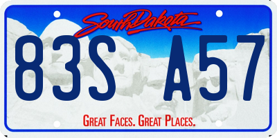 SD license plate 83SA57
