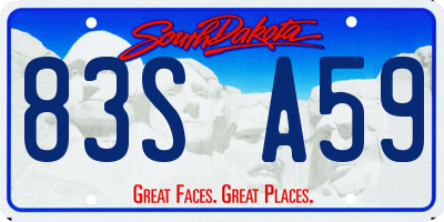 SD license plate 83SA59