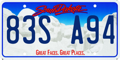 SD license plate 83SA94