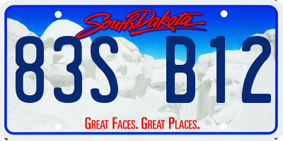 SD license plate 83SB12
