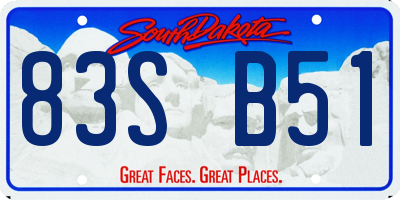 SD license plate 83SB51