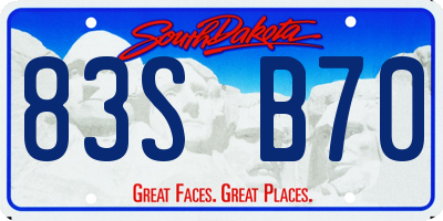 SD license plate 83SB70