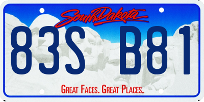 SD license plate 83SB81