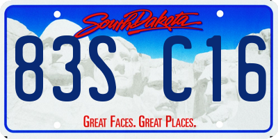 SD license plate 83SC16