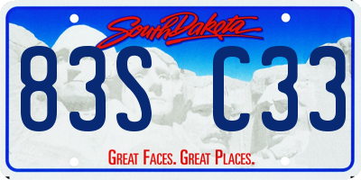 SD license plate 83SC33