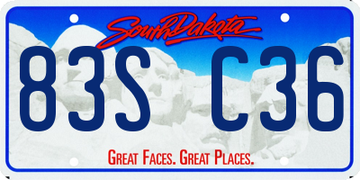 SD license plate 83SC36