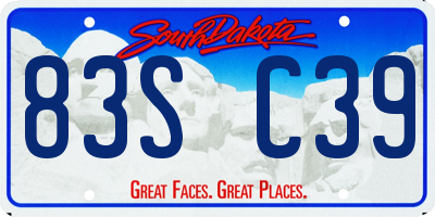 SD license plate 83SC39