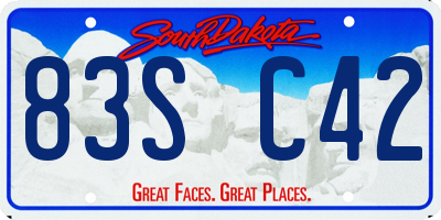 SD license plate 83SC42