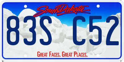 SD license plate 83SC52