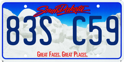 SD license plate 83SC59