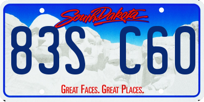 SD license plate 83SC60