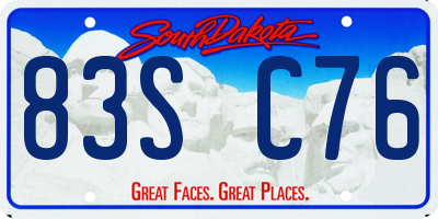 SD license plate 83SC76