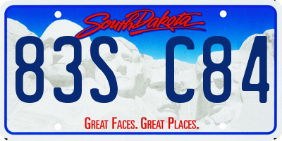 SD license plate 83SC84