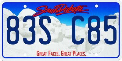 SD license plate 83SC85