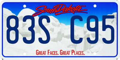 SD license plate 83SC95