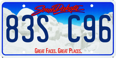 SD license plate 83SC96