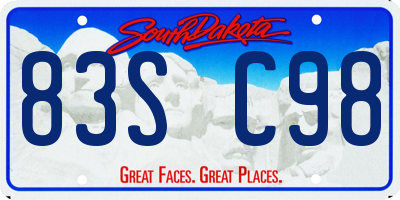SD license plate 83SC98