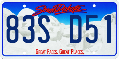 SD license plate 83SD51