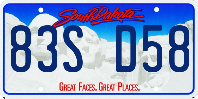 SD license plate 83SD58