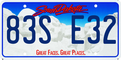 SD license plate 83SE32